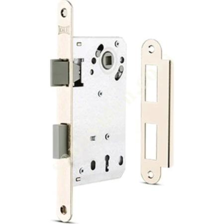 KALE MORTISE DOOR LOCK (PLASTIC LATCH & DEADBOLT) - NICKEL 50MM, Locks