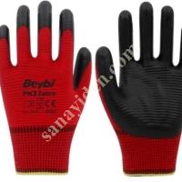 BEYBI PN3 ZEBRA POLY LINED NITRILE GLOVE RED-BLACK NO:10, Work Gloves