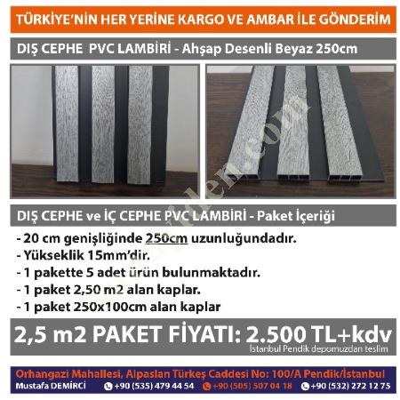 DIŞ CEPHE KAPLAMASI PVC LAMBİRİ PAKETİ 2,80 M2 KAPLAR, Çatı-Dış Cephe Kaplama Malzemeleri (Oluk- Panel)