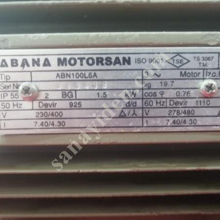 ABANA 1.5 KW ELECTRIC MOTOR WITH BRAKE FOR EFFICIENT OPERATION, Electrical Energy