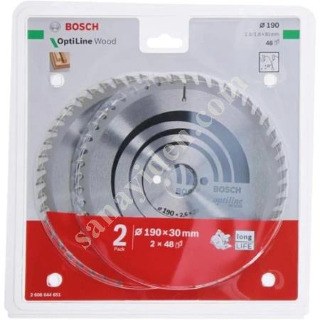 BOSCH OPW DAİRE TESTERE BIÇAĞI 190*30 MM 48 D 2'Lİ SET, El Aletleri