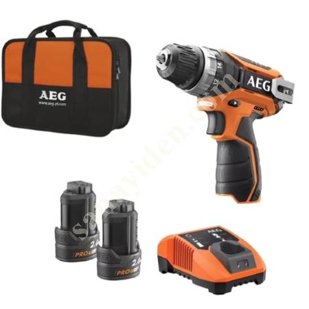 AEG BS 12 C2 LI CORDLESS DRILL 2X12V 2.0 AH, Cordless Hand Tools