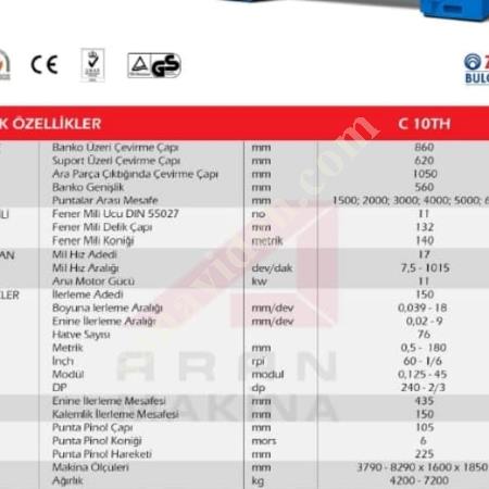 860 ÇAP, 4000 BOY, HIZLI TESLİMAT  - ZMM BULGAR TORNA, Makina