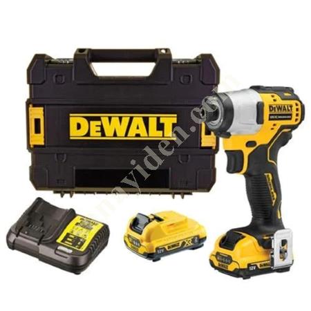 DEWALT DCF801D2-QW KÖMÜRSÜZ KOMPAKT DARBELİ TORNAVİDA 12V 2,0AH, Akülü El Aletleri