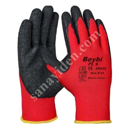 BEYBI PL-9 POLY KNITTED SERRATED LATEX COATED, Work Gloves