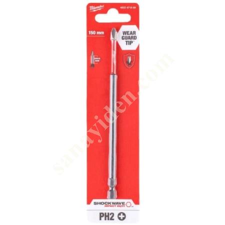 MILWAUKEE BITS PH2 150MM 1 PACK SHOCKWAVE, Hand Tools