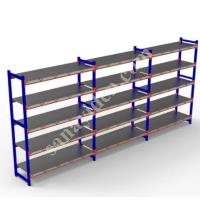 3 WAREHOUSE RACK. 150-300 KG CARRYING CAPACITY H. RACK,