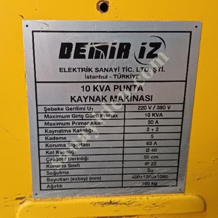 DEMİRİZ 10 KVA PUNTA KAYNAK, Punta Kaynak Makinesi