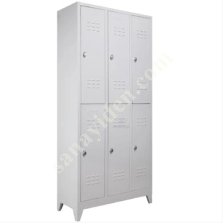 GREY STANDARD 6-PIECE LOCKER CABINET 40X97XH200, Industrial And Personnel Cabinets