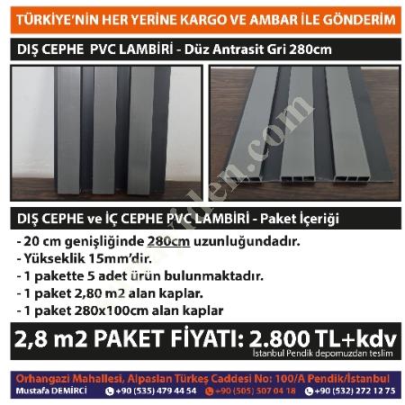 DIŞ CEPHE KAPLAMASI PVC LAMBİRİ PAKETİ 2,80 M2 KAPLAR, Çatı-Dış Cephe Kaplama Malzemeleri (Oluk- Panel)