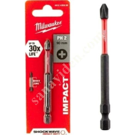 MILWAUKEE BITS PH2 90MM 1LI SHOCKWAVE, Hand Tools