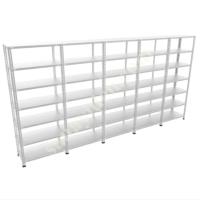 DURABLE AND PRACTICAL: GALVANISED STEEL 5 ADJACENT SHELVES,