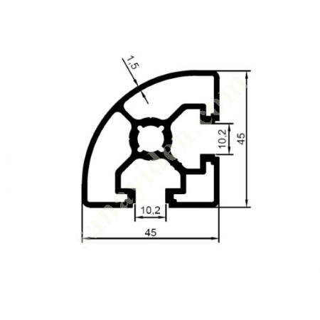 25-5539 / 45X45 RADIUS LÜ SİGMA ÜRÜNLER | SİGMA PROFİLLERİ, Alüminyum